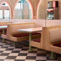 Meubles de style nordique pour café-restaurant, table verte en métal, tabouret de café avec banquette pour café, café-restaurant.