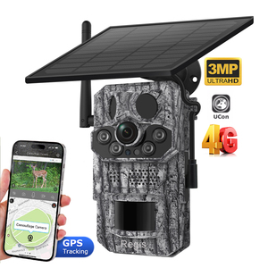 Caméra de chasse sur sentier solaire Regis 4G 3MP Triple PIR GPS Détection de mouvement <span class=keywords><strong>Vidéo</strong></span> en direct Vision nocturne IP66 pour la journée et la nuit - Product Image 1