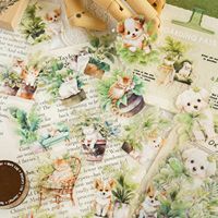 Paquet d'autocollants de craie pour animaux de compagnie, lot de 30 pièces, collection de plantes vertes, compte de main, bricolage, 6 modèles