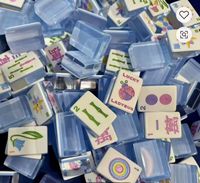 Mahjong américain de luxe moderne, 160 tuiles, pour 4 joueurs, bleu clair, en acrylique, écologique, durable, portable, divertissement