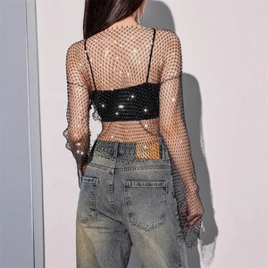 Blusa <span class=keywords><strong>de</strong></span> Mujer con Diseño <span class=keywords><strong>de</strong></span> Red, Estilo Casual, Sexy, con Aberturas, <span class=keywords><strong>para</strong></span> la Playa - Product Image 4