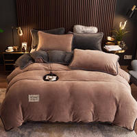 Housse de couette douce et moelleuse pour couple, luxe, lit double, housse de couette en polaire corail chaude, ensemble de literie d'hiver