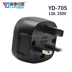 YD-705 Spina Elettrica Industriale a 3 Poli 13A 250V, Adattatore da <span class=keywords><strong>EU</strong></span>/US a UK con 2 Prese, Certificato CE - Product Image 5