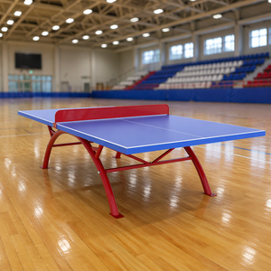 Table de tennis de table de sport d'extérieur, plateau composite SMC haute densité, résistant aux chocs, support bleu, table de <span class=keywords><strong>ping</strong></span>-<span class=keywords><strong>pong</strong></span> commerciale - Product Image 1