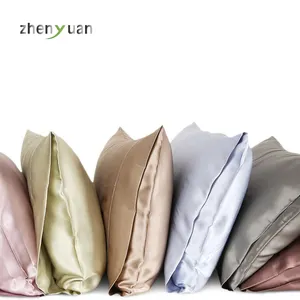 Wholesale oem satin silk pillow cover 6a grade 16/19/22 momme 100% pure silk pillow case mulberry silk pillowcase