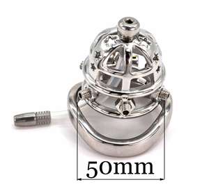 FRRK 5.9cm 304 Stainless Steel Male <strong>Chastity</strong> Device with Removable <strong>Spiked</strong> Lock Cage <strong>Chastity</strong> for Him Sex Toy - Product Image 6