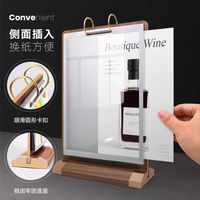 Support de menu pliable moderne en bois A5, écologique et portable, pour restaurants, hôtels, magasins, bureaux