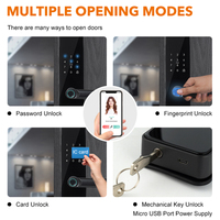 Serrures de porte intelligentes avec sonnette intégrée, application Wifi, carte biométrique, mot de passe, empreinte digitale, pour maison connectée