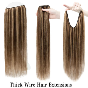 Extensions per <span class=keywords><strong>capelli</strong></span> Halo in visone brasiliano grezzo non trattato, <span class=keywords><strong>a</strong></span> doppia trama, con <span class=keywords><strong>filo</strong></span> di pesce, Remy, in vero capello umano, all'ingrosso - Product Image 3