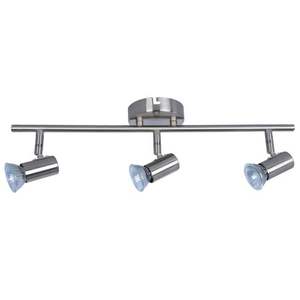 Barra orientabile con 3 fari GU10 in nichel, ideale per illuminazione decorativa, adattabile a diversi ambienti ed efficiente - Product Image 1