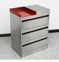 Armoire de rangement à outils en métal à 3 niveaux, autoportante, pour équipement de salon, version large, couleur argent, personnalisable