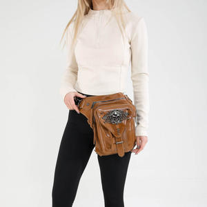 Bolso de Pierna Gótico Punk Personalizado de Cuero Patentado con Decoración de Calavera, Riñonera Multifuncional para OEM ODM - Product Image 2