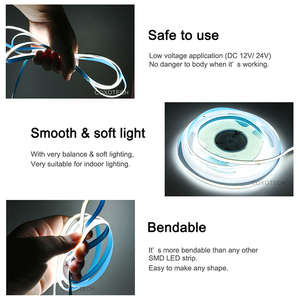 ผู้ผลิตไฟ LED แบบ COB ยี่ห้อ Tuya 320led 5 เมตร แบบยืดหยุ่น 5v แสงสีขาวอบอุ่น สำหรับไฟแบ็คไลท์ทีวี 12v สมาร์ท 24v ไฟ LED แบบ COB - Product Image 5