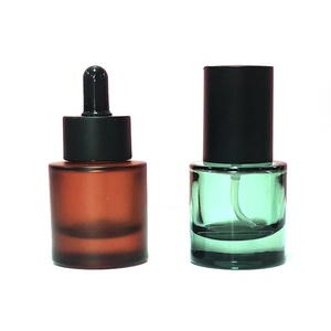 <b>Empty</b> Custom Logo Screen Printed Luxury Thick Bottom 30ml Transparent Glass Face Serum Oil <b>Bottle</b> 1 oz with White Dropper - Product Image 5