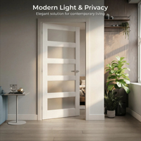 Portes intérieures en verre de luxe étanches avec motifs gravés/sablatés sur mesure pour chambre et entrepôt