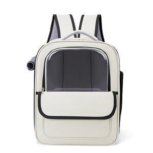 PET Portable Soft-Sided Pet <b>Backpack</b> Carrier Oxford Material Breathable Zipper Closure Gray Orange Color 10kg Capacity for <b>Cats</b> - Product Image 1