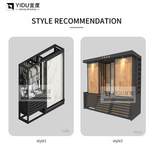 ชั้นวางจอแสดงผลแบบหมุนพื้นไม้โอ๊คแบบพรีเมี่ยมชั้นวางของในซูเปอร์มาร์เก็ตป้ายโฆษณาโลหะโชว์รูมกระเบื้อง - Product Image 4