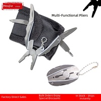 Ensemble d'outils multifonctionnels pliables en alliage d'aluminium pour le camping en plein air, porte-clés de poche, pinces multifonctions, tournevis
