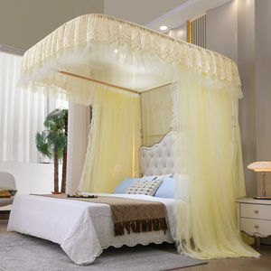 Palace Guide Rail Square Pink Girl Princess Interior Lace High Free Standing 50D Dormitorio Mosquitera - Product Image 1