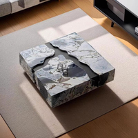 Table basse en pierre frittée durable et personnalisable de luxe avec un design moderne pour la décoration d'hôtel et de salon