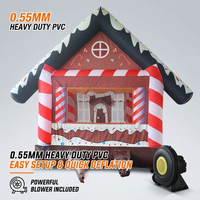 Château gonflable en PVC de qualité commerciale, thème cœur d'amour, installation facile, capacité de 300 kg, pour événements hivernaux, locations de vacances