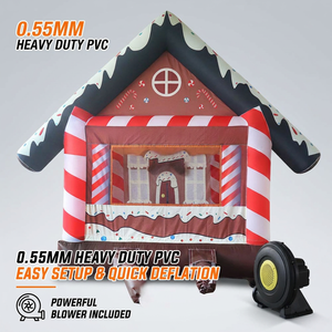 Château gonflable commercial de Noël en forme de maison de pain d'épices, thème festif, pour la <span class=keywords><strong>location</strong></span> d'événements hivernaux - Product Image 5