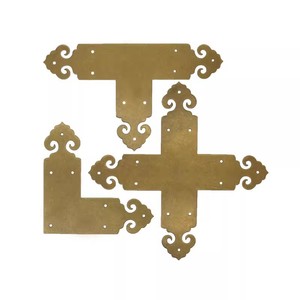 Chengyu Pure Copper <b>Corner</b> Bracket 8.2x8.2cm L-Shaped Anti-Scratch Furniture <b>Protector</b> New Chinese Style - Product Image 2