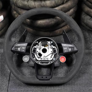 Volant sport haut de gamme en cuir véritable et fibre de carbone, nouveau style Pro pour <span class=keywords><strong>AUDI</strong></span> RS7 RS3 RS4 RS5 <span class=keywords><strong>RS6</strong></span> S8 Q3 Q5 A4 A5 - Product Image 5