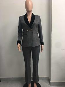 Nuova luce da donna di lusso di fascia alta abbigliamento da carriera Design senso colore collisioni pantaloni 2 pezzi Set Sehe Fashionbisou - Product Image 5