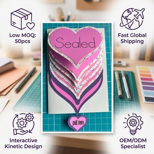 Tarjeta Interactiva con Diseño Original ZS-PC0074, Cascada de Corazones, para el Día de San Valentín o el Día de la Madre, para Minoristas en Línea - Product Image 6