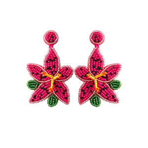 Pendientes Colgantes de Moda con Diseño de Flor de Pentagrama Verde y Rosa, en Acrílico y Aleación de Zinc, Accesorio de Moda al por Mayor WHE - Product Image 3
