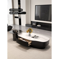 Nouvelle Table Basse de Luxe 2026 en Pierre Frittée Forme Irrégulière pour Petit Salon Domestique