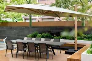 9 FT Modern Solar Powered Aluminum Patio Umbrella LED <b>Lights</b> <b>Push</b> Button Tilt Outdoor Furniture for Garden Deck Hotels Beaches - Product Image 5