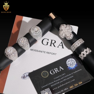 Bộ sưu tập nhẫn chữ thập mạ đá Moissanite VVS, bạc Ý S925, phong cách Hip Hop, dành cho nam rapper, sản xuất tại Mỹ. - Product Image 5