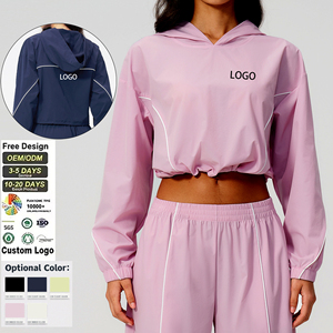 Nuevo <span class=keywords><strong>Blazer</strong></span> Corto de <span class=keywords><strong>Mujer</strong></span> con Capucha y Protección UV de Cuatro Lados, de Lana/Seda de Secado Rápido para Exteriores FWT3598 - Product Image 1