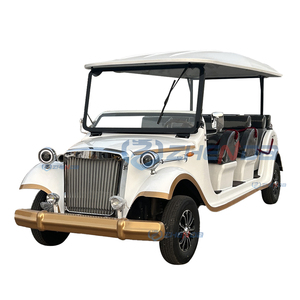 Véhicule de tourisme électrique rétro classique à carrosserie en fer avec garniture or blanc, très demandé - Product Image 1
