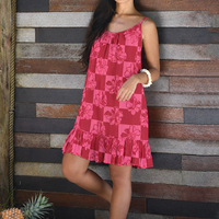 Robe hawaïenne plissée sans dos à imprimé plage, élégante et sur mesure, en lin respirant de haute qualité, mini-robe