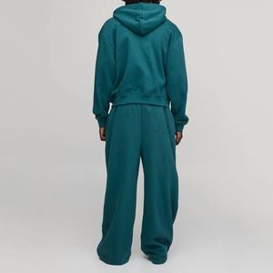 Sweat-shirt à capuche zippé tribal gris noir, pantalon de survêtement colorblock, ensemble de survêtement deux pièces personnalisé pour homme - Product Image 3
