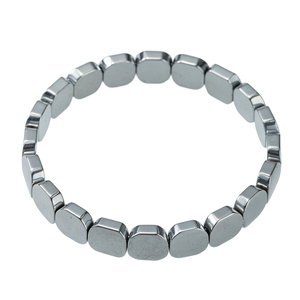 Pulsera Elástica de Piedras de Hematita No Magnéticas Curativas, Pulsera Energética Inspiradora de Hematita Cuadrada, Pulseras de Confianza - Product Image 5