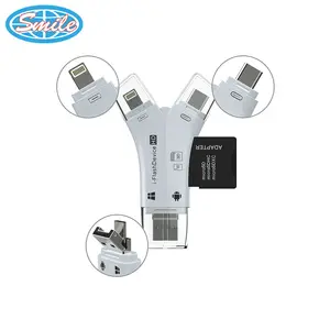 3 ממשקי Usb 2.0 3 ב 1 קורא כרטיסי זיכרון מתאם Otg כרטיס קורא מתאם