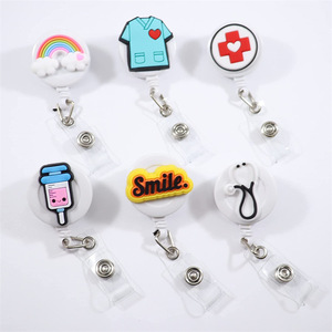 Porta-identificaciones retráctil de goma suave con diseño de dibujos animados, para comercio electrónico transfronterizo, con clip fácil de extraer, estilo superhéroe, en stock. - Product Image 2
