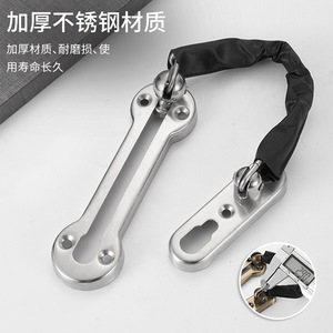 Stainless Steel <b>Security</b> Chain Door <b>Bolt</b> With Leather Cover For Hotel Room Doors Modern Simple Design Lightweight Brushed Finish - Product Image 4
