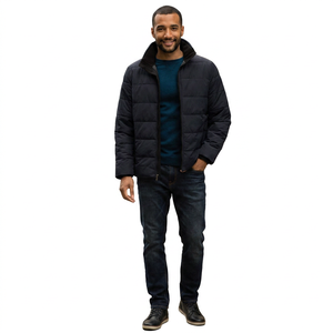 Wholesale Custom Manufacturers Nylon <b>Bubble</b> <b>Coat</b> Quilted Winter Men Removeable Hooded Heat Reactive Puffer Jackets - Product Image 1