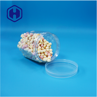 Pot en plastique PET hexagonal unique de 540 ml de qualité alimentaire avec couvercle à vis anti-fuite sans BPA, fond ondulé, pour le stockage de collations, de bonbons, de sucre