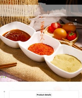 Plateau nordique moderne à 3 compartiments noix fruits secs en céramique Snack fruits en céramique trempage Sauce plat