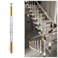 Rampe d'escalier de luxe Décoration de poteau de main courante transparent en acrylique pour intérieur Rampe d'escalier en cristal Balustrades en acrylique