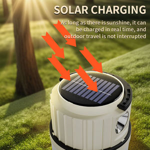 A energia solare campeggio <span class=keywords><strong>lanterna</strong></span> 7 modalità giallo LED cinturino luce solare assorbire energia 2000mAh all'aperto escursionismo Barbecue lampada tenda - Product Image 4