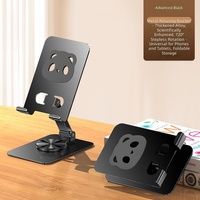 Support de téléphone portable pliable rotatif à 360 degrés en acier carbone, mini support portable pour bureau et voyage en avion
