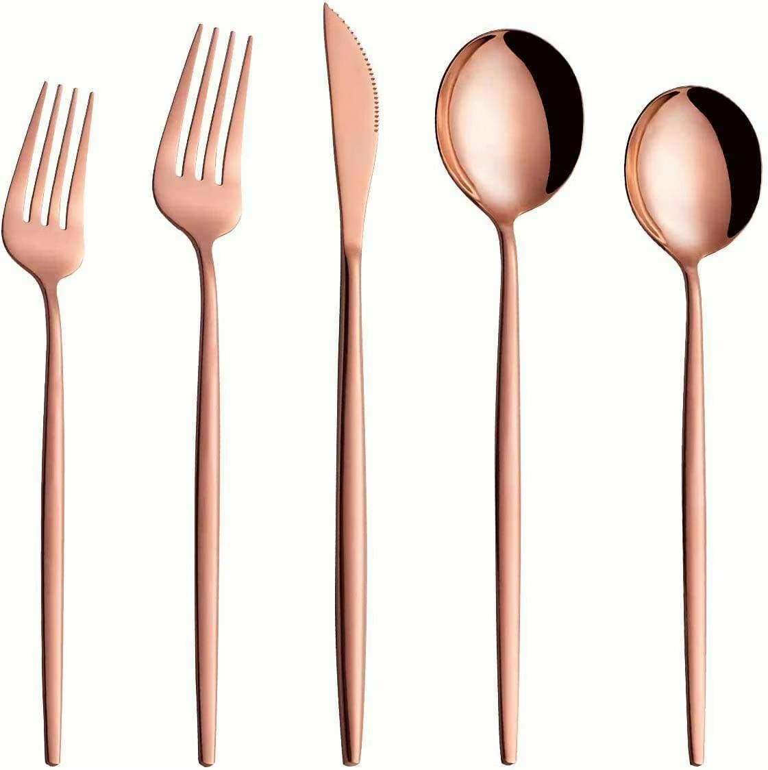 Matte rose gold 5 pieces/set