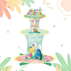Support à cupcakes de Pâques à 3 niveaux DAMAI, en carton, en forme de lapin, pour œufs et desserts, présentoir de table, fournitures de fête pour Pâques - Product Image 2